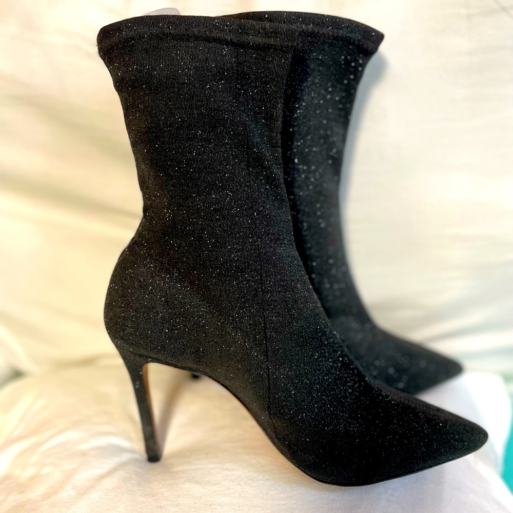 SCHUTZ Sciarpe Glitter Sock Bootie Size 6B